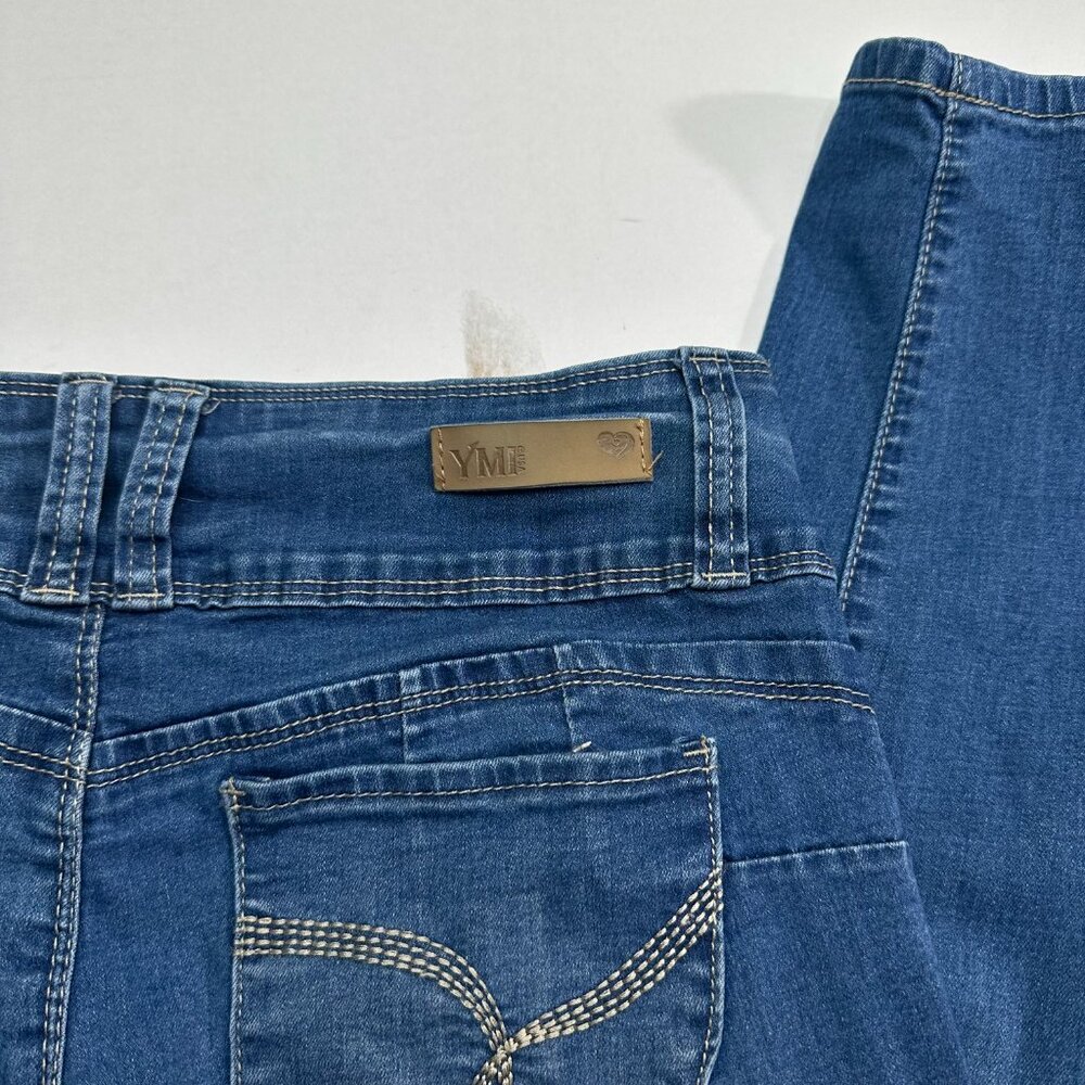 YMI Wanna Betta Butt Mid-Rise Skinny Jeans Size 9 Stretchy Denim Blue - Picture 6 of 14